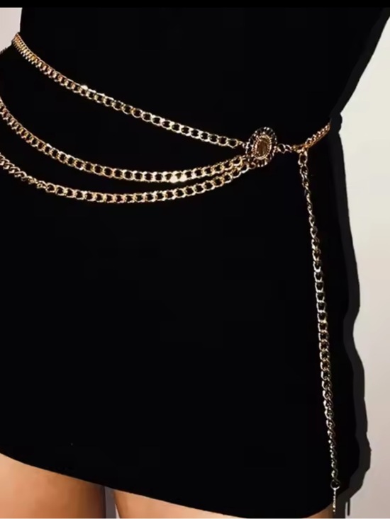 Anthropologie Accessories - Gold Chain Waist Belt with Floral Medallion - Women Accessories adjustable